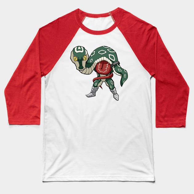 Cyber Serpent Chibi Baseball T-Shirt by GodPunk